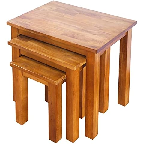 ARPHASLE Solid Wood Nesting Tables Set Of 3 Easy Assembly Nest Of Tables Living Room BedRoom(Patina Color) Cover