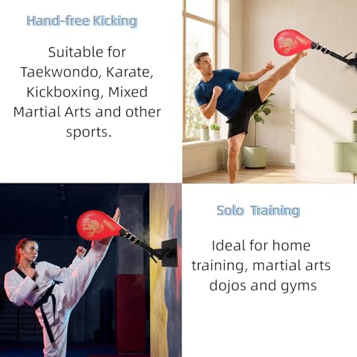 HXRROO Wall Mount Kicking Pad, Taekwondo Kick Target with Adjustable Steel Stand, Wall Mounted Bracket Hands-Free Striking Pad (3) by HXRROO - Used condition - Image 6