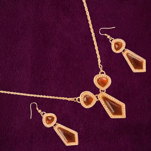 Image of Touchstone Indian Colorful Delicate Desire Traditional Exclusive Designer Jewellery Pendant Sets for Women