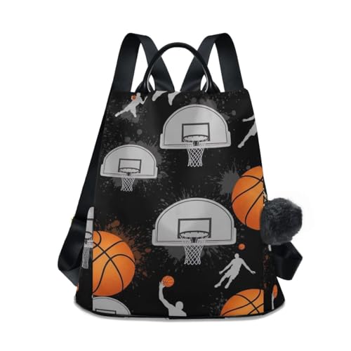 Sac à dos de basket-ball femme orange idéal pour le sport les entraînements et les voyages