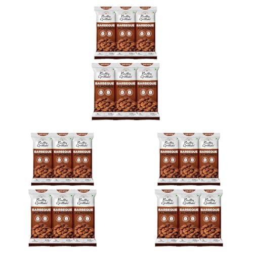 Image of Nutty Gritties Grab And Go Barbeque Almonds | 240g (Each Pouch 40g, Pack of 18)