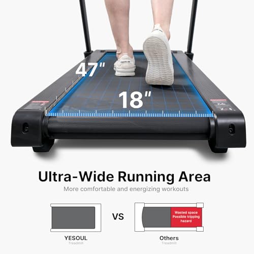 Image of YESOUL Folding 10% Auto InclineTreadmill for Home, 3.5HP Supper Quiet Brushless, 300 lbs Capacity, Large 47 inchx18 inch Running Belt, LED Display & Smart APP with Scenic Routes & Live Classes