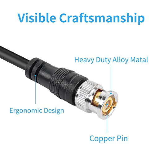 YACSEJAO BNC Male to BNC Male Coaxial Cable Ultra Low Loss 50 ohm HD-SDI BNC Jumper Coax Extension Cable for Security CCTV Camera Analyzer Signal Generator (2 M) - Image 2