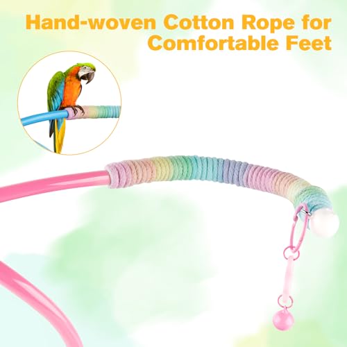Image of Bird Perch Stand,Bendable Desktop Parrot Training Stand with Tray,Easy to Clean Bird Tabletop Platform Toy,Parakeet Playground Play Stand for Lovebirds Pigeon Budgies,Small Animals
