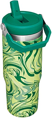 Image of Stanley IceFlow Stainless Steel Tumbler - Vacuum Insulated Water Bottle for Home, and Car Reusable Cup with Straw Leak Resistant Flip Cold for 12 Hours or Iced for 2 Days, Citron Swirl, 30 OZ / 0.89 L