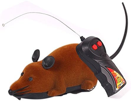 PeachFYE Rat Toy, RC Funny Wireless Electronic Remote Control Mouse Rat Pet Toy for Cats Dogs Pets Kids Novelty Gift (Brown)