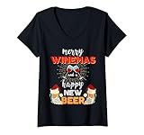 Photo Gallery donna happy new beer shirt – divertente natale bere maglietta con collo a v Photo Gallery donna happy new beer shirt – divertente natale bere maglietta con collo a v