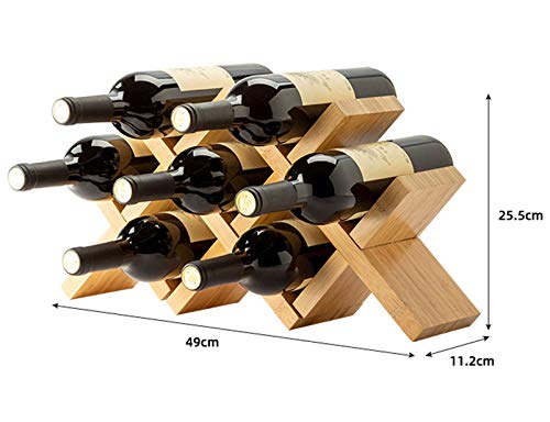 Soporte de madera para 7 botellas de vino de mesa miniatura 2