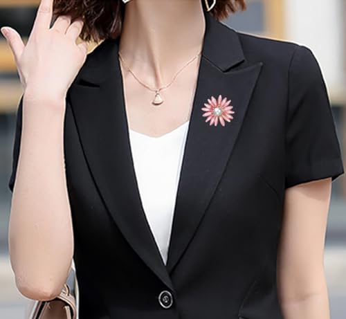 Image of Rhinestone Flower Pin Camellia Drop Oil Brooch Big Large Rose Bouquet Brooch Pin Pearl Daisy Peony Brooch Lapel Pins Elegant Clothing Hat Bag Skirt Accessories for Women