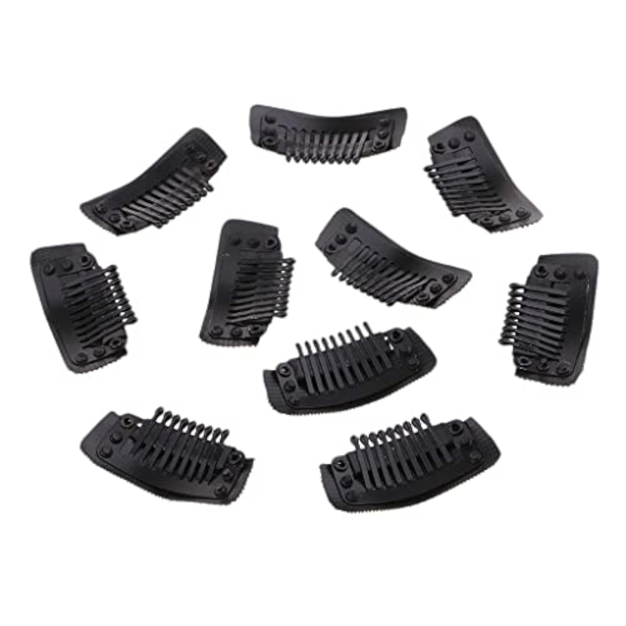 9 Teeth Snap Comb Wig Hair Extension Clips, 10 Pieces