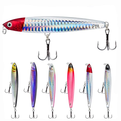 TUXIBIN Leurres de Pêche, Spinnerbaits,Meeres jig 10cm 24g Cast Hacker Fast Sinking, Leurre Crayon coulant