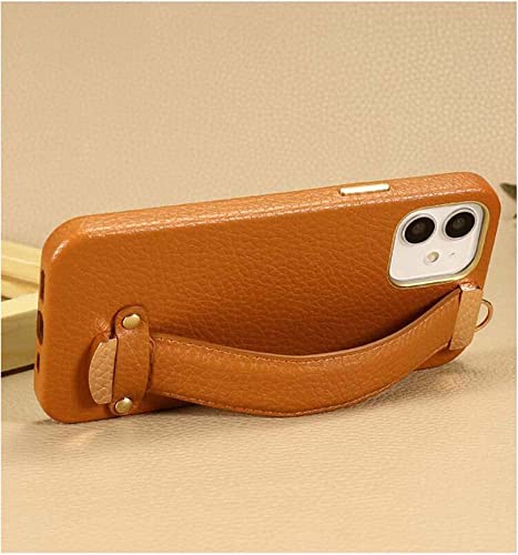 Étui iPhone 12 Pro en cuir véritable vert litchi avec support chic - 4
