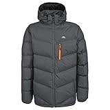 Zip-Off Kapuze Trespass Herren Blustery Warme Gepolsterte wasserdichte Regenjacke Mit Abnehmbarer Kapuze, Ash, M