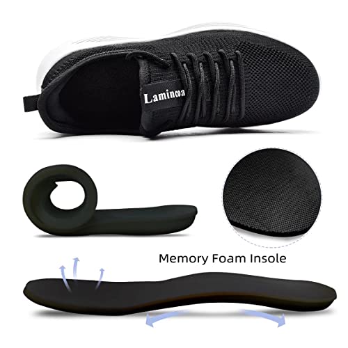 Image of Lamincoa Womens Slip On Walking Shoes Non Slip Casual Road Running Lightweight Mesh Fashion Sneakers for Gym Travel Workout