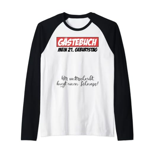 Libro de visitas para fiesta de cumpleaños número 21, hombre y mujer Camiseta Manga Raglan