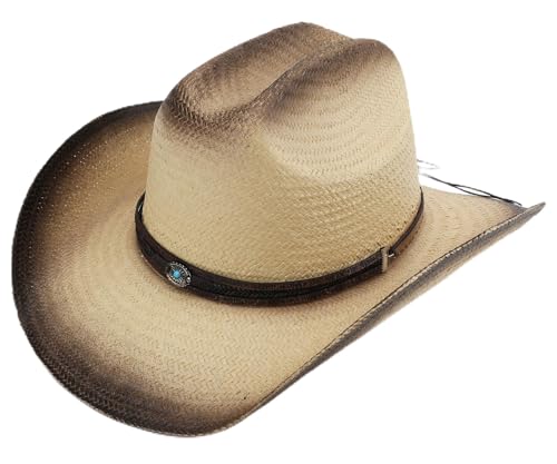 Image of Cowboy Hat for Women, Western Cowgirl Hat, Classic Straw Cattleman Cowboy Hat