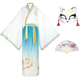 CRFASIBE Hanfu Chinese Dress for Women Cheongsam Qipao Halloween Anime Cosplay Asian Costume(White)