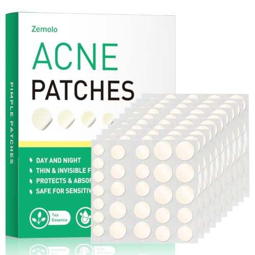 Zemolo 300 Stück Pickel Patch Unsichtbare Hydrokolloid Akne Pimple Patch Tag & Nacht Akne pflaster Wasserdicht & Atmungsaktiv Absorptions Acne Patches