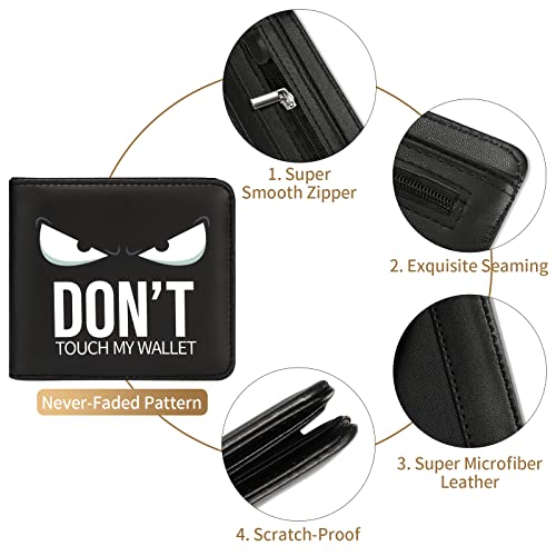 Image of Teen Boys Cool Wallet-Men Mens Men'S Funny Leather Credit Id Card Cash Holder Man Black Rfid Blocking Zipper Wallets With Coin Pocket Id Window Aesthetic Teen Boy Male Youth Guys