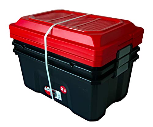 Malles De Rangement Noires Plastique Style Militaire - Lot - Dimensions 90x40x30 Cm