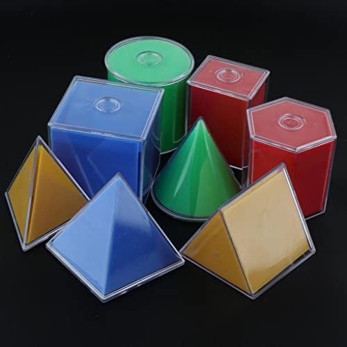 Predolo 8Pcs Colorful Geometric Solids Math Learning Supplies #TOP5