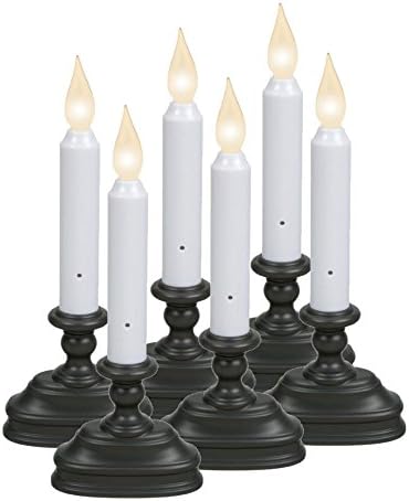 Xodus InnovationsFPC1520A-R6 Battery Operated LED Window Candle with New Hot Spot Technology and Dusk to Dawn Sensor and Choice of White of Amber Flame,(Pack of 6)