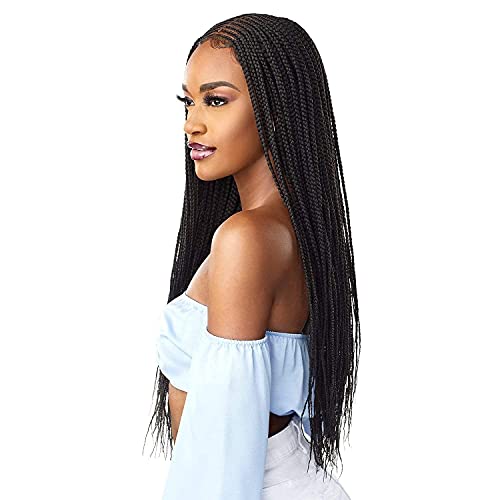 Sensationnel Cloud9 4X5 Braided Wig - Hand Tied Swiss Lace Braided Wig With Large Lace Parting Area - Cloud 9 Center Part Feed-In 28 Inch(1B) #TOP3