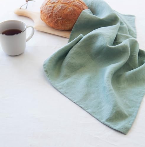 Lk Purelife LKT001 100% Pure Flax Linen Kitchen Towels-20X27 Inch-Stonewashed Flax Linen-Extra Soft Quick Dry For Tea Towels Dish Towels Hand Towels-Set Of 2-Dusty Aqua thumb #4