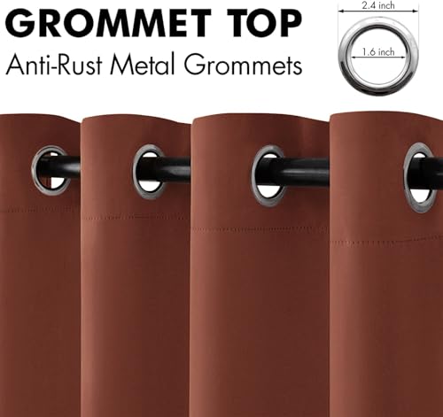 Image of MIULEE Caramel Blackout Bedroom Curtains Drapes 84 Inch Long 52 inchx84 inch | Grommet Top, Room Darkening Window Drapes, Privacy Protection, Thermal Insulated, Heat Blocking, Light Blocking