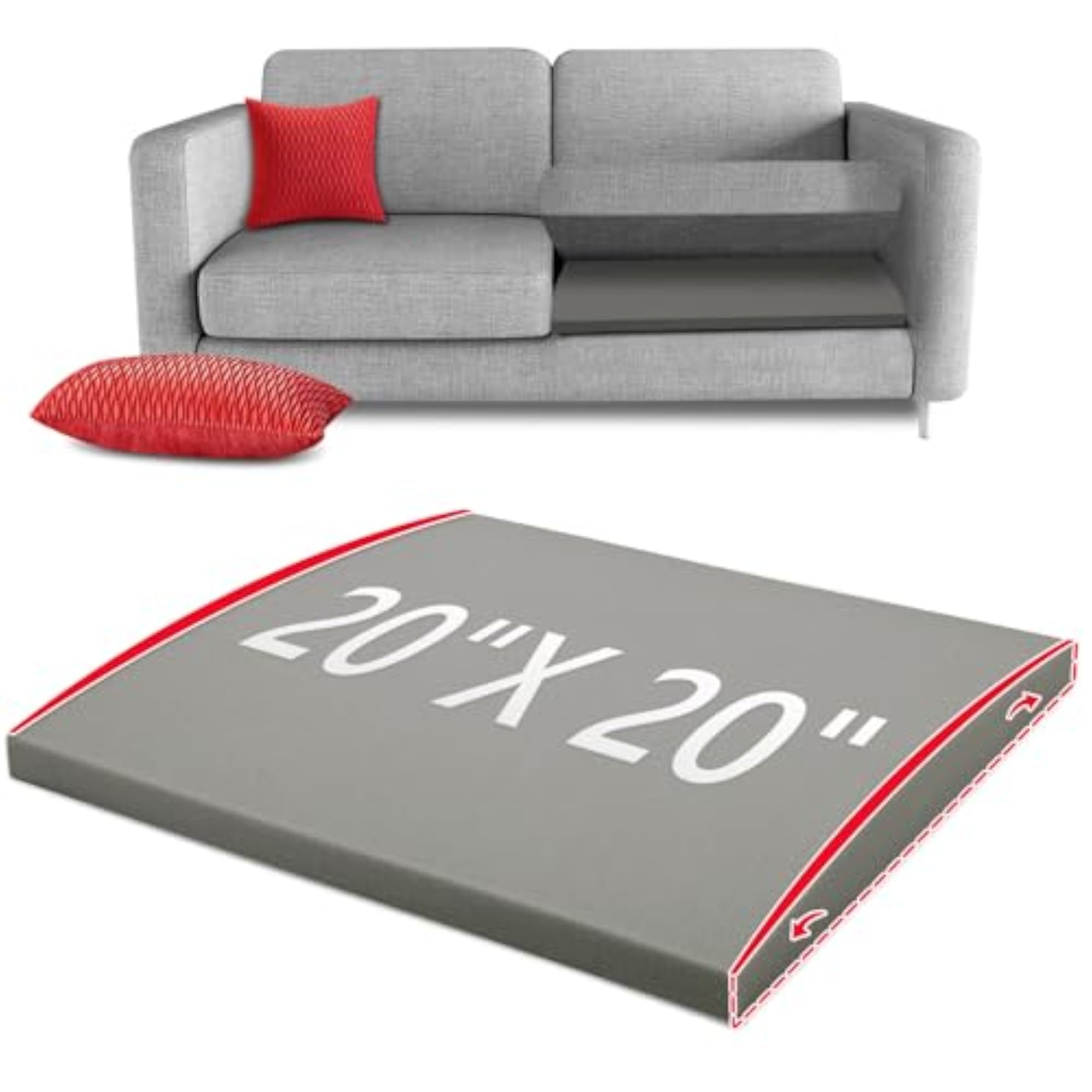 Couch Cushion Support for Sagging Seat, 20X20X2 Inches