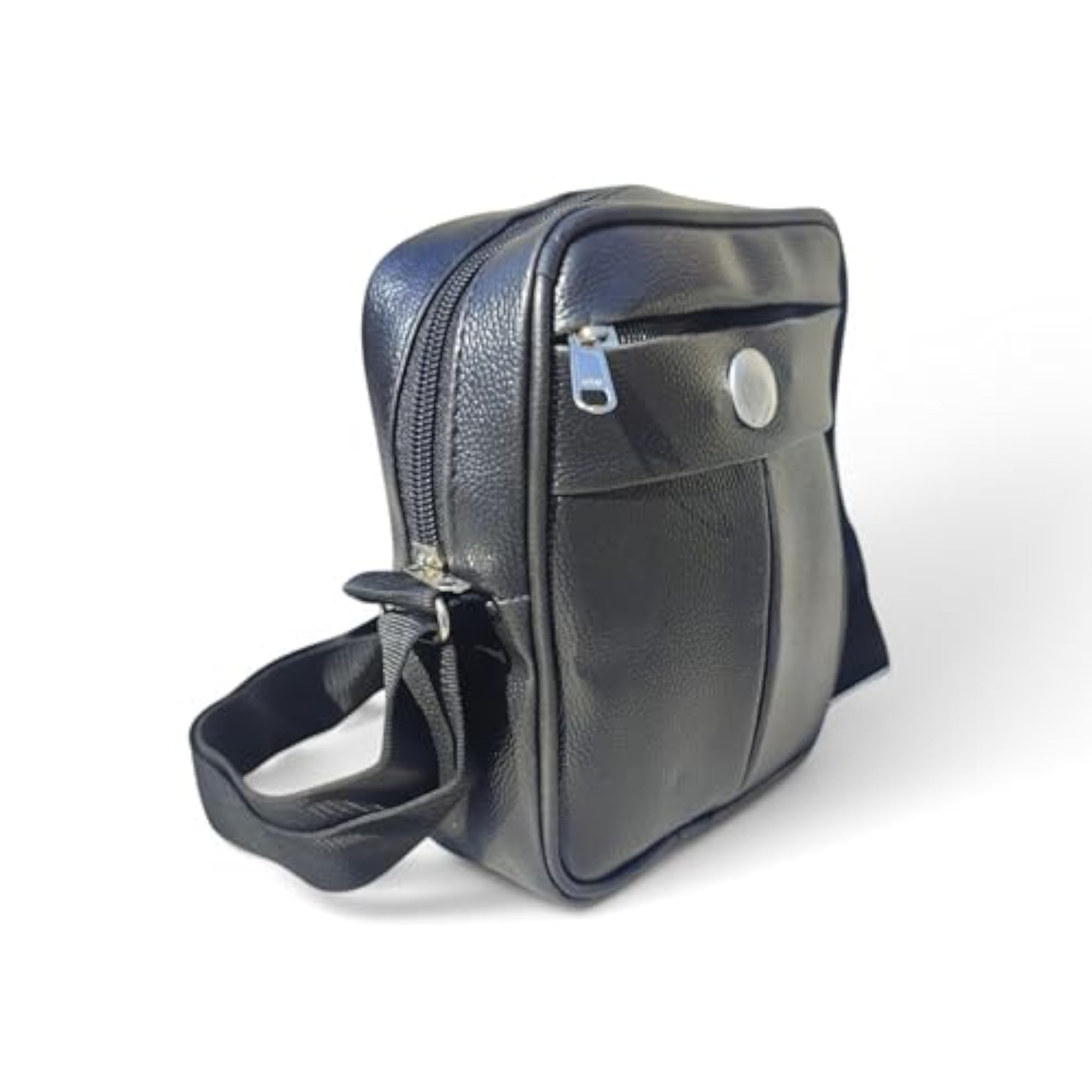 PU Leather Messenger Sling Bag with Adjustable Strap
