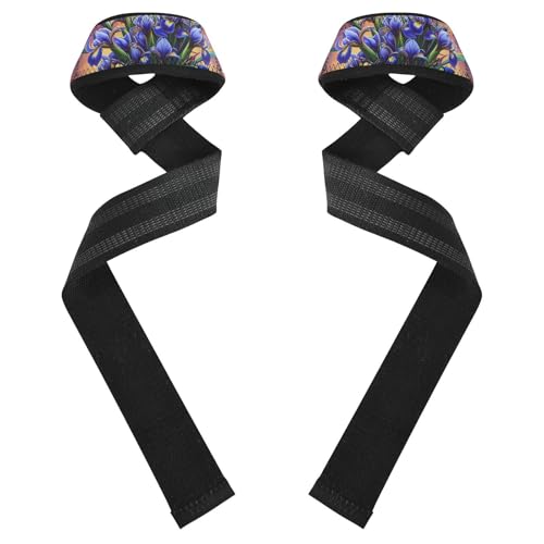 STAYTOP Pretty Iris Wrist Straps for Weightlifting,Lifting Straps with Neoprene Cushioned Wrist Padded and Anti-Skid Silicone for Strength Training,Bodybuilding,Deadlifting