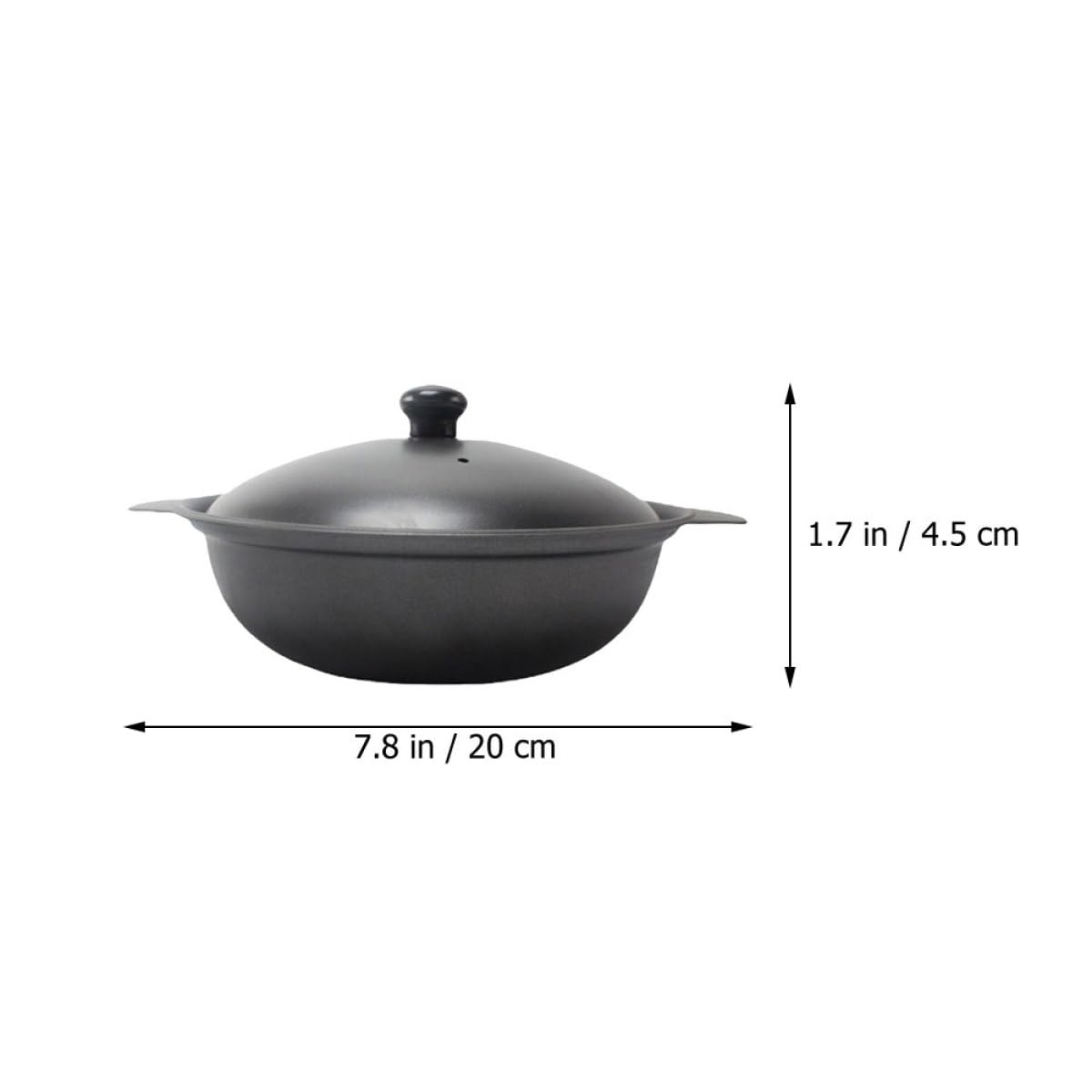NOLITOY Cazuela de Hierro Fundido para Cocinar Arroz y Guisos, Olla Resistente Tapa para Uso Doméstico y Cocina Tradicional