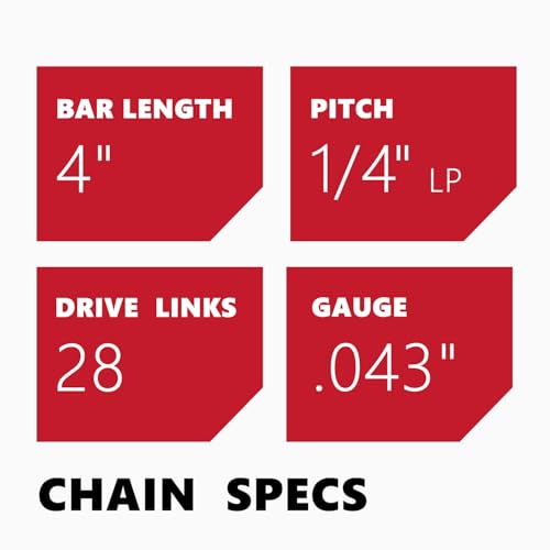 Image of KAKEI GTA26 4 Inch Chainsaw Chain fits STIHL - 1 /4 inch Pitch .043 inch Gauge 28 Drive Links- 3670 005 0028 /71 PM3 28 Fits STIHL GTA 26 Mini Chainsaw Pruner (3 Chains) - Semi Chisel
