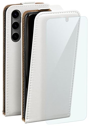Étui Samsung S24 moex blanc cuir synthétique avec film