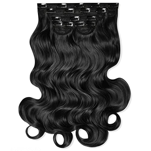 Extensions de cheveux bouclés super épais Lullabellz 55,9 cm noir