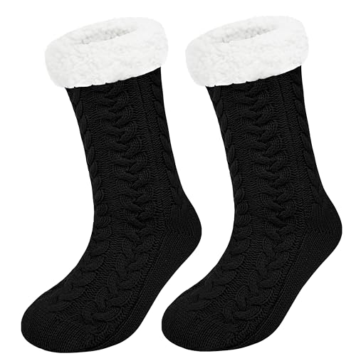 Justay Sowarm Calze Antiscivolo Termiche da Donna Invernali - Morbide e Calde per Casa, Natale, Capodanno - Regalo