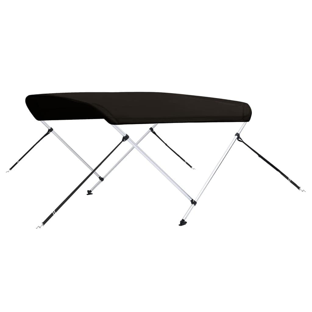 Bimini Top a 2 archi, nero, 180 x 130 x 110 cm, resistente alle intemperie, protezione UV, durevole, per yacht, barca, barca a motore, barca a vela e gommoni, con custodia protettiva, in