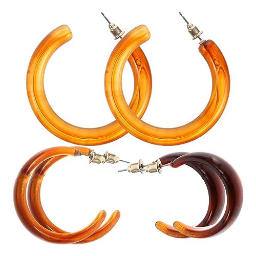 Boucles d'oreilles de cercle avec 5 sets de 3 paires géométriques et légères