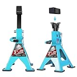 Jack Boss Jack Stands, 3 Ton (6000 LBs) Adjustable Ratchet Car Lifting Jack Stand with Dual Secure Pins, Insulated Rubber Saddle & Foot Pads for Electric Vehicles, Automotive Mortorcycles, 2 Pack