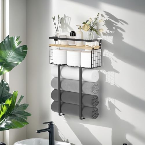 Gain de place pour serviettes grâce à l'étagère double couche ventilée
