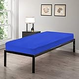 Gilbin 100% Jersey Knit Cotton Fitted Cot Sheet for Camp Cot Mattresses 30' x 75' (Royal Blue)
