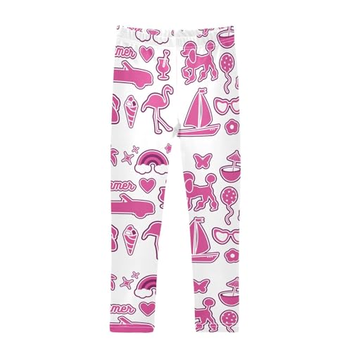 Daisy Rainbow Butterfly Star Girls Leggings,Workout Leggings for Girls Toddler Athletic Leggings Size for 3-10T