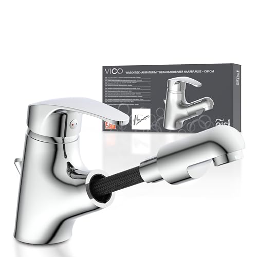 EISL VICO NI075TCO, rubinetto bagno lavabo, rubinetto da bagno con doccetta estraibile, miscelatore...