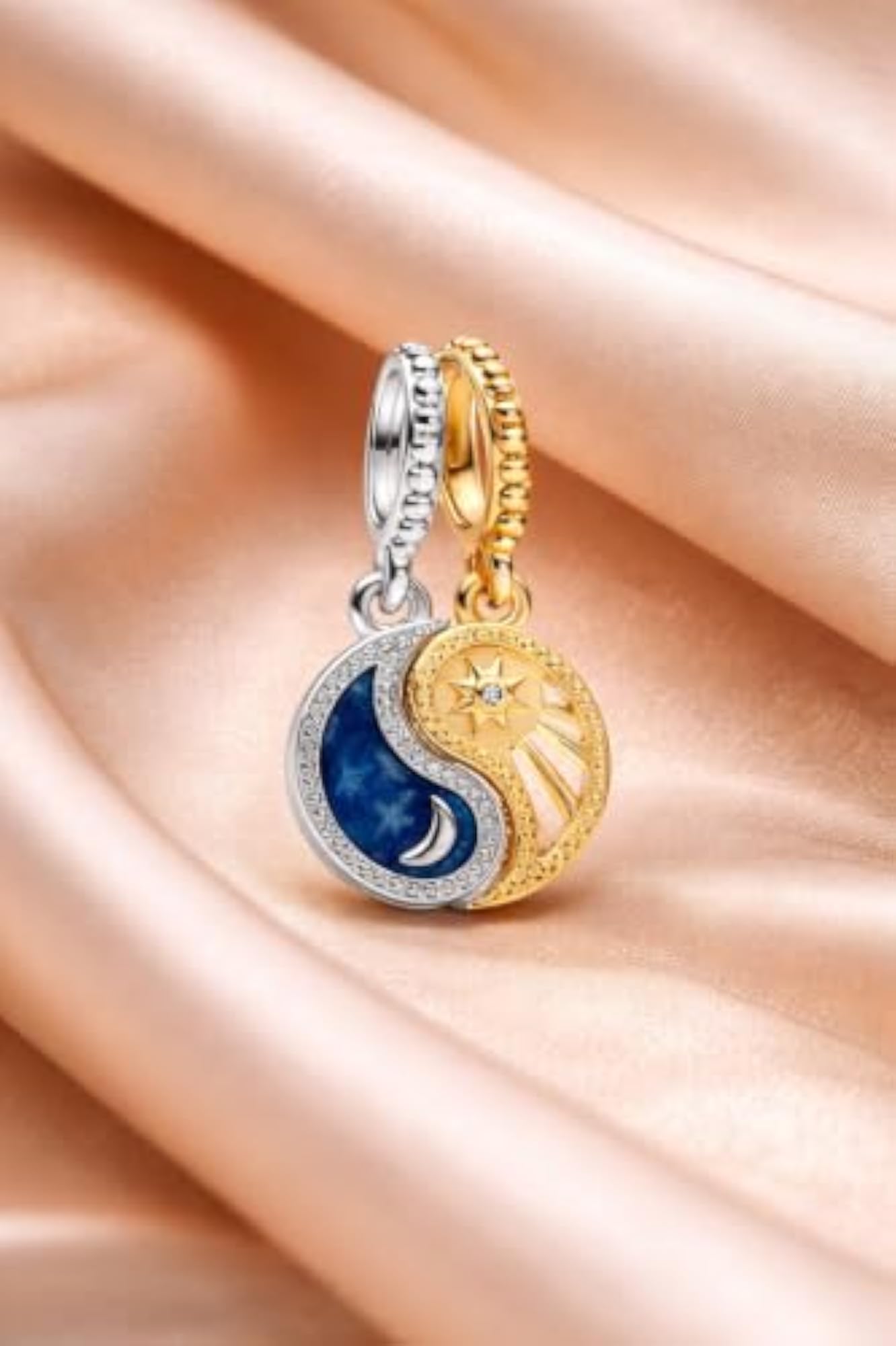Women's 925 Sterling Silver Yin Yang Pendant Charm