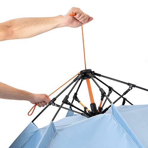 Easthills Outdoors Coastview Classic 2-4 Person Beach Tent Sun Shelter Double Silver Coating Sun Shade Instant Tent for Beach with Carrying Bag Sky Blue - Thumbnail 2