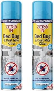 Quebec- Zero in Effective Bed Bug Killer Spray For Bedbugs & Mites - Long Lasting - 12 Months Protection- Natural Fresh Linen Fragrance - Child & Pet Safe - 300 ml (Pack of 2)