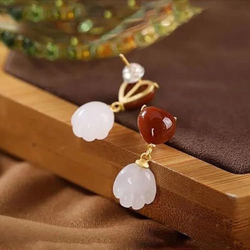 Boucles d'oreilles argent S925 griffe de chat rouge blanc - 2