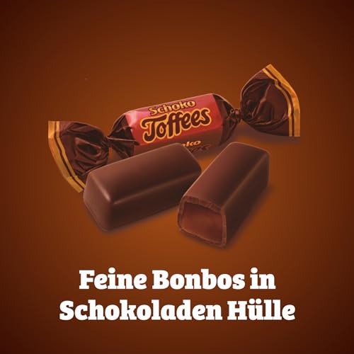 Schoko Toffees - 3 x 325g - Schokoladen Toffees mit feinherbem Schokoladenüberzug (30 Prozent)