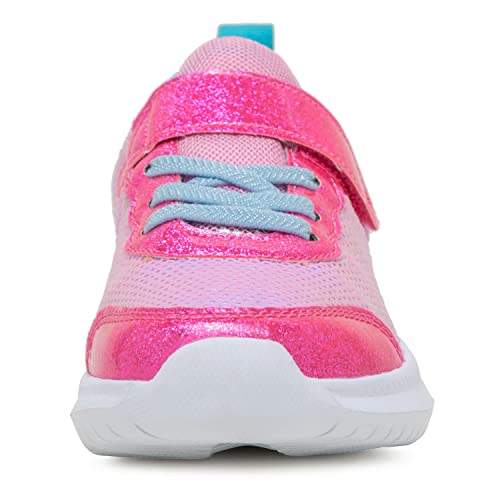 Toandon Little Girls Kids Sneakers Sequins Shoes Breathable Lightweight Elastic Band Athletic Running Walking Fashion Child Strap Non Slip Hook And Loop Closure Sneakers Pink Size 2 #TOP3